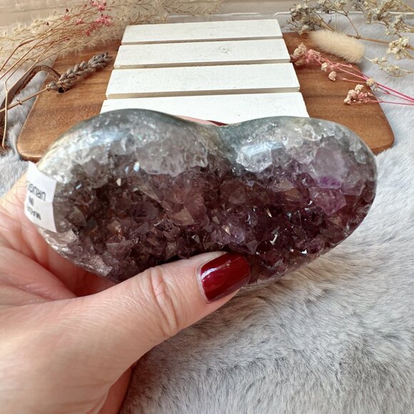 Gorgeous Raw Amethyst Heart Cluster from Uruguay - Picture 3 of 6